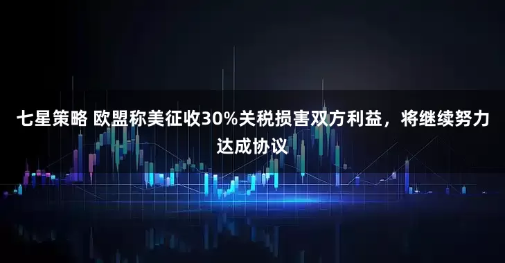 七星策略 欧盟称美征收30%关税损害双方利益，将继续努力达成协议